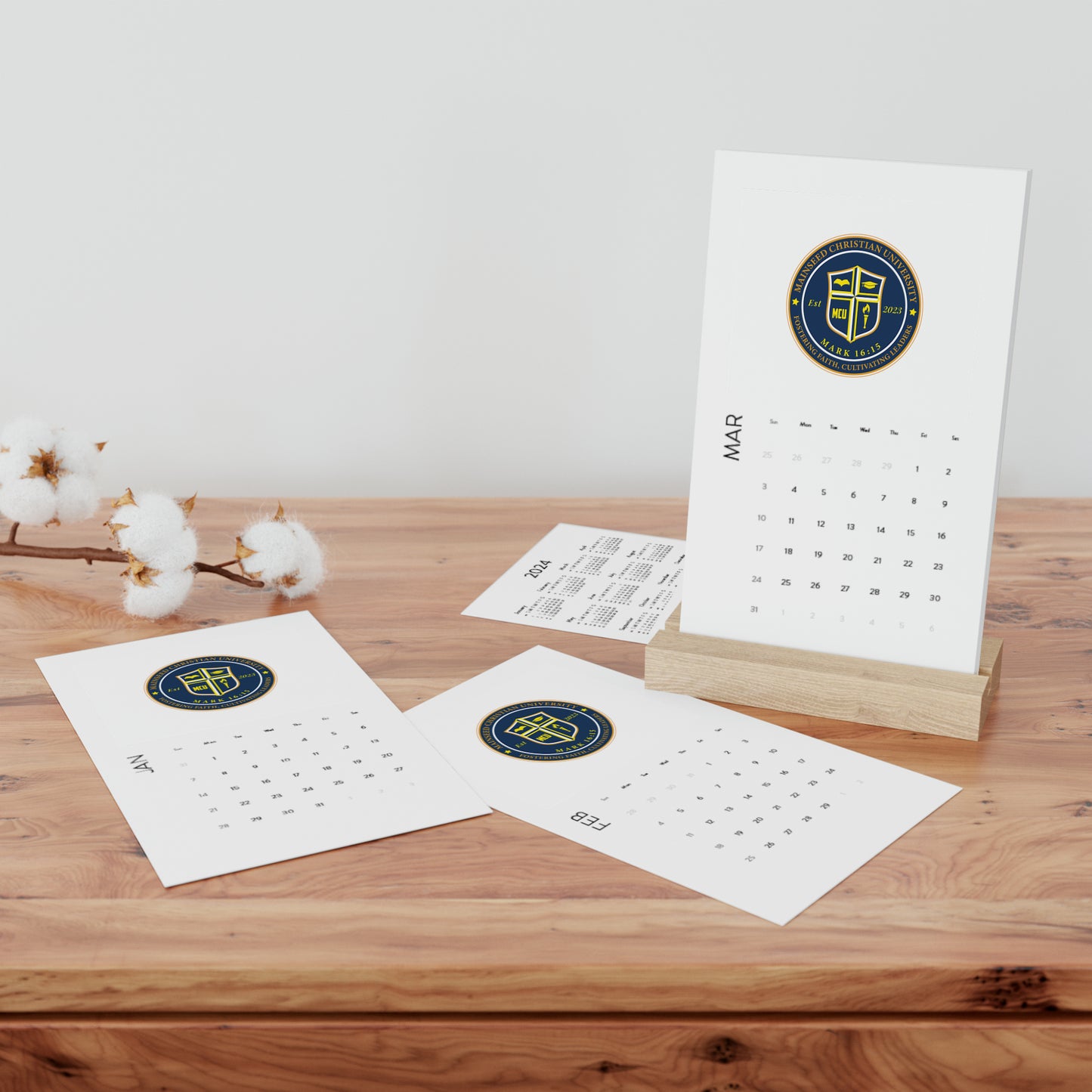 Mainseed Christian University Vertical Desk Calendar (2024)