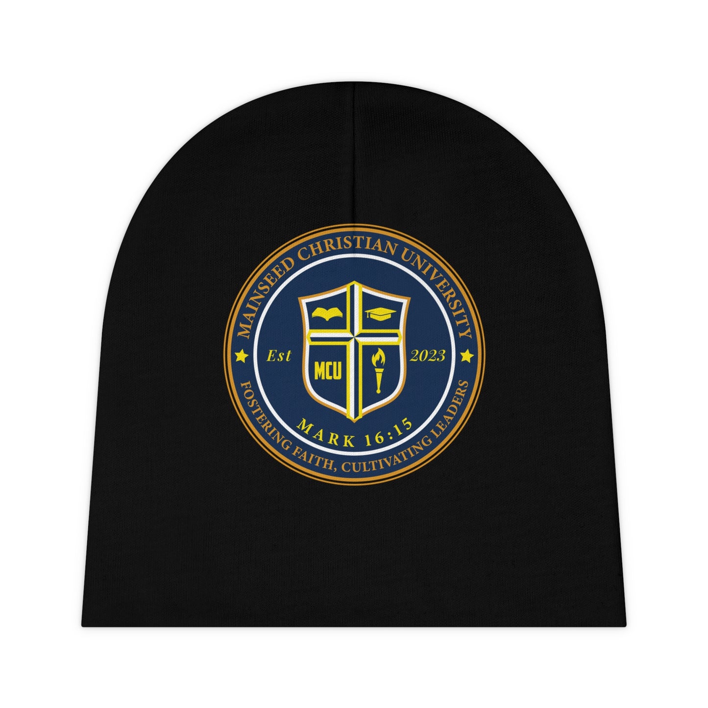 Mainseed Christian University Baby Beanie (AOP)