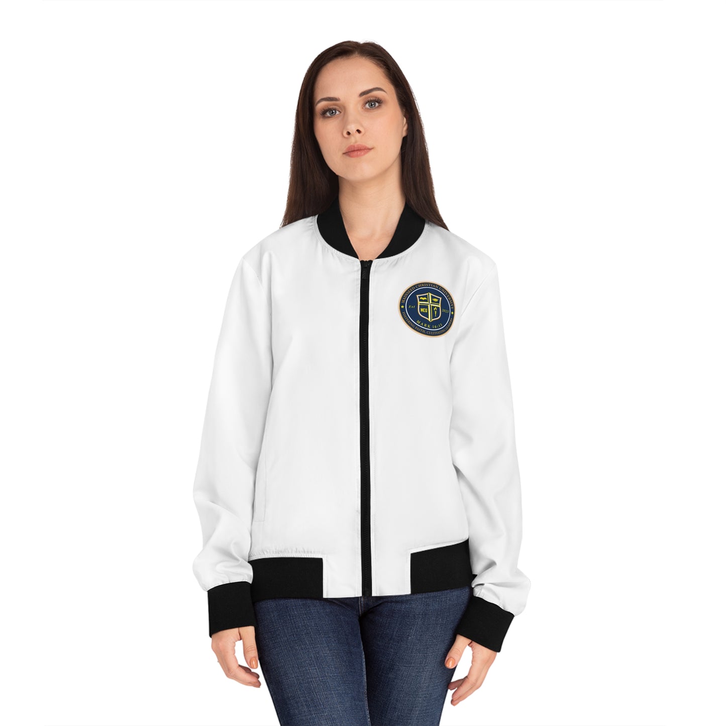 Mainseed Christian University Women's Bomber Jacket (AOP)